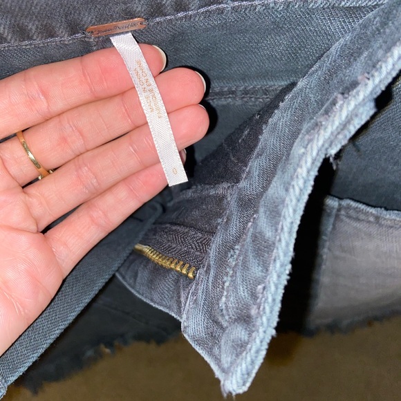 Free People Black/Grey Denim Skirt - Picture 4 of 4